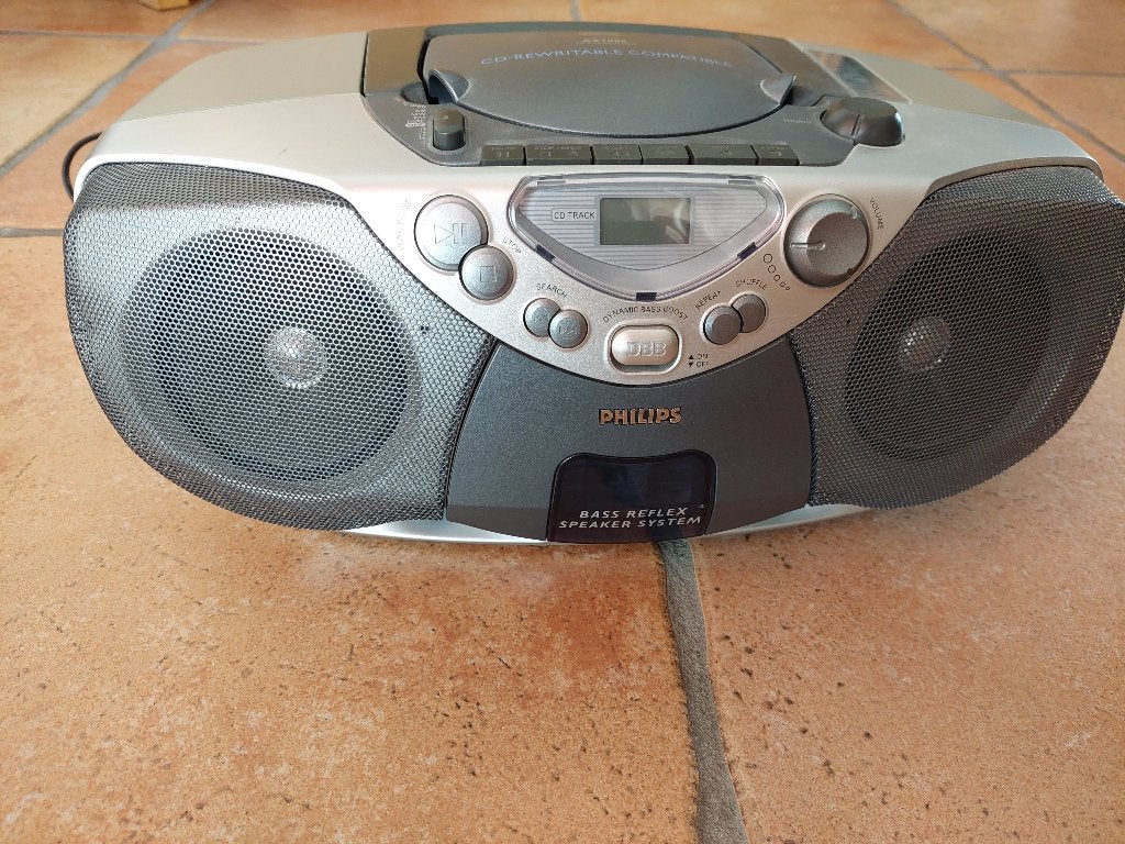 Vintage Philips CD/Radio/Cassette speler AZ 1080, Audio, Tv en Foto, Cd-spelers, Ophalen, Gebruikt, Philips, Draagbaar