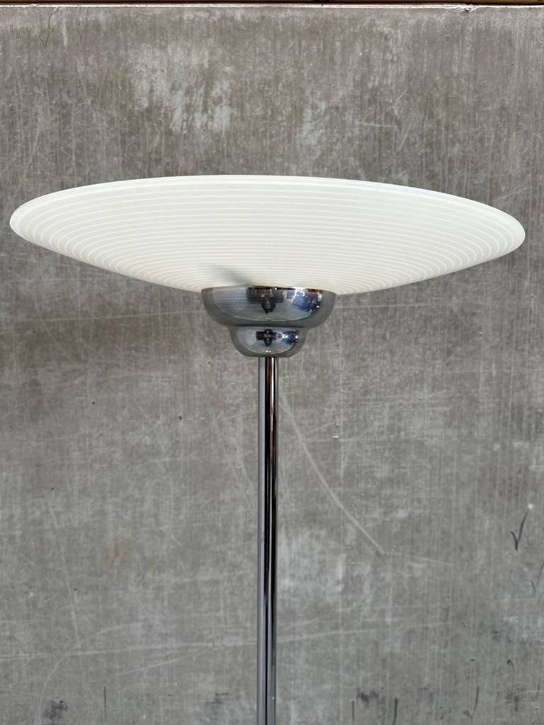 Staande Art Deco vloerlamp, uplight, Huis en Inrichting, Lampen | Vloerlampen, Ophalen, Gebruikt, Glas, X