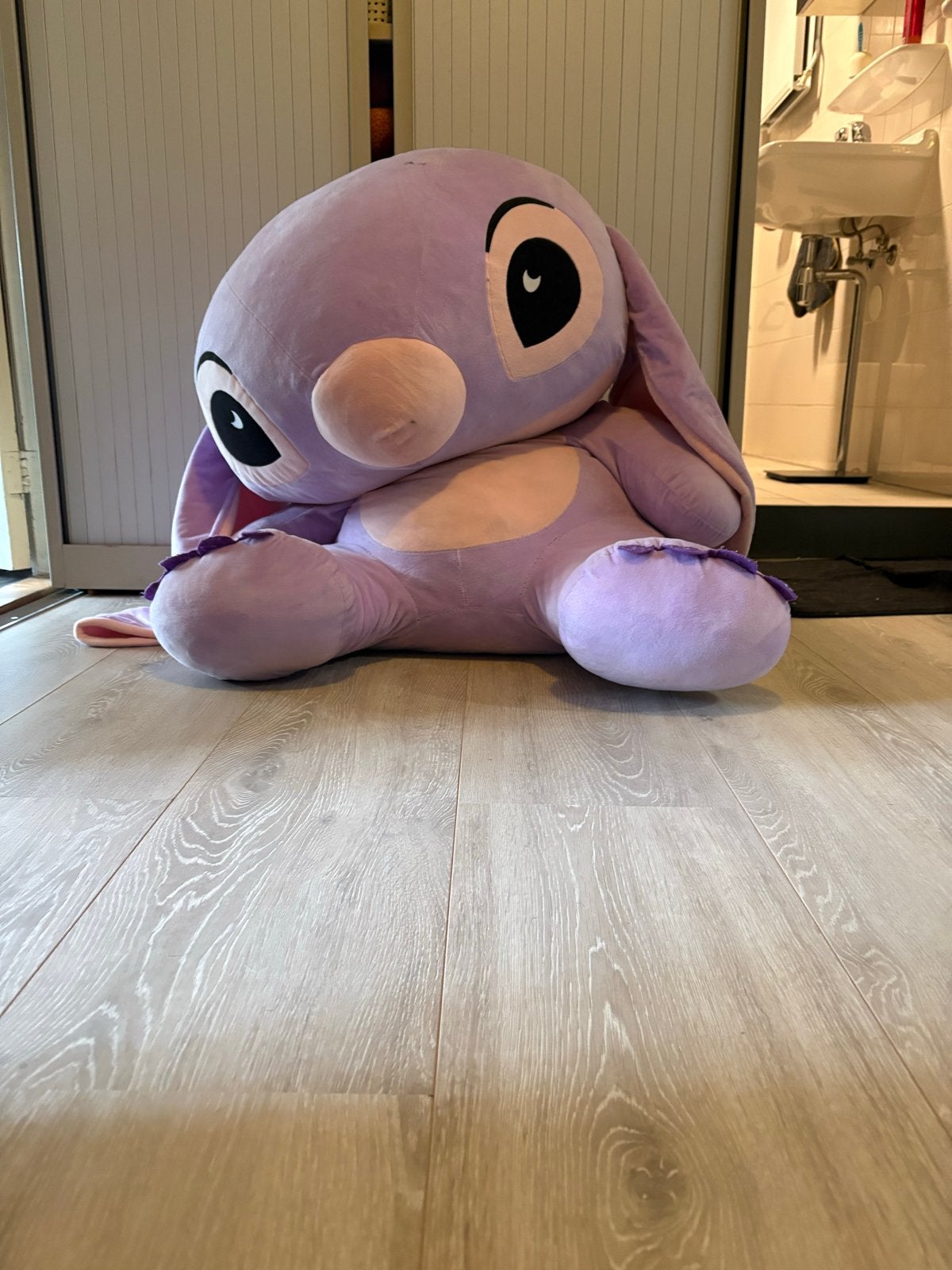 Grote paarse Stitch knuffel, Paars, Gebruikt, Disney, Overige typen