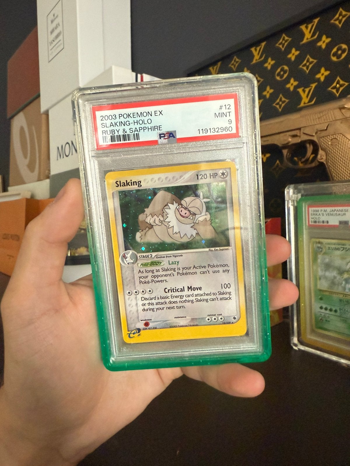 Slaking Holo Ruby & Sapphire PSA 9, Hobby en Vrije tijd, Verzamelkaartspellen | Pokémon, Ophalen of Verzenden, Nieuw, Losse kaart
