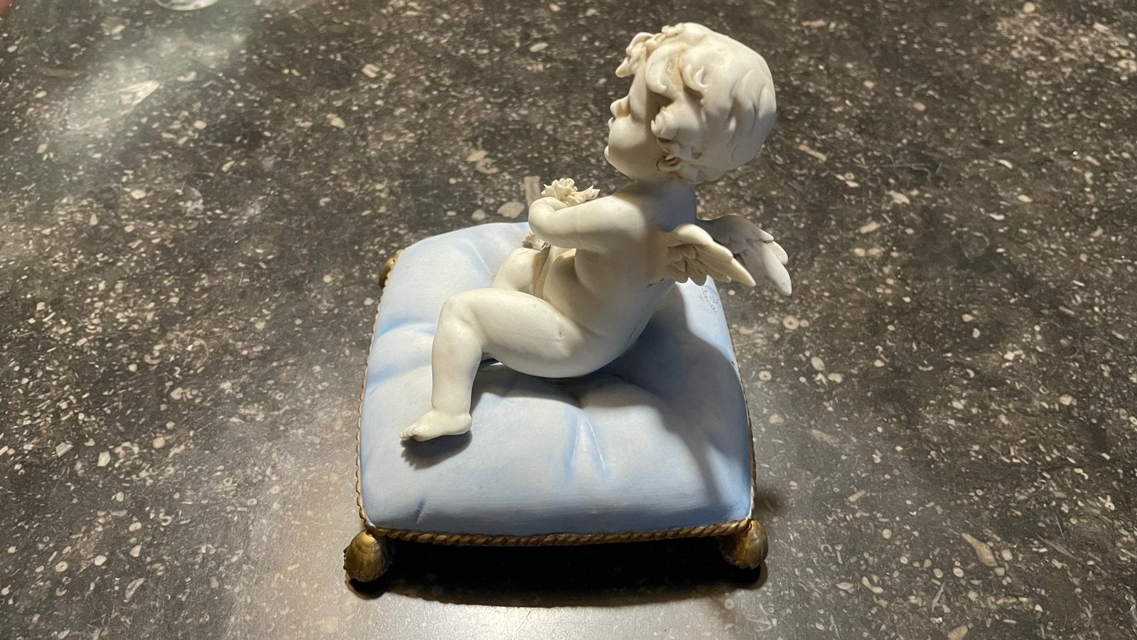 Vintage Begacchio Cherubijn Beeldje op Kussen, Made in Italy, Antiek en Kunst, Overige onderwerpen, Minder dan 20 cm, Ophalen of Verzenden