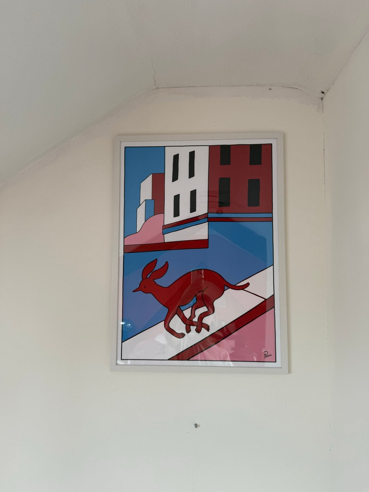Piet Parra "running down that hill" poster met lijst, Ophalen, Poster, Print/reproductie, Ingelijst