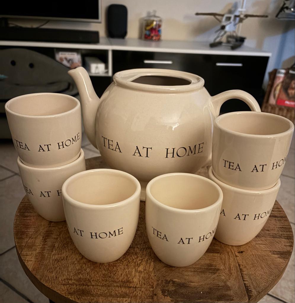 Riviéra Maison Tea at home set (theepot mist deksel stuk), Ophalen, Gebruikt, Keramiek, Overige typen