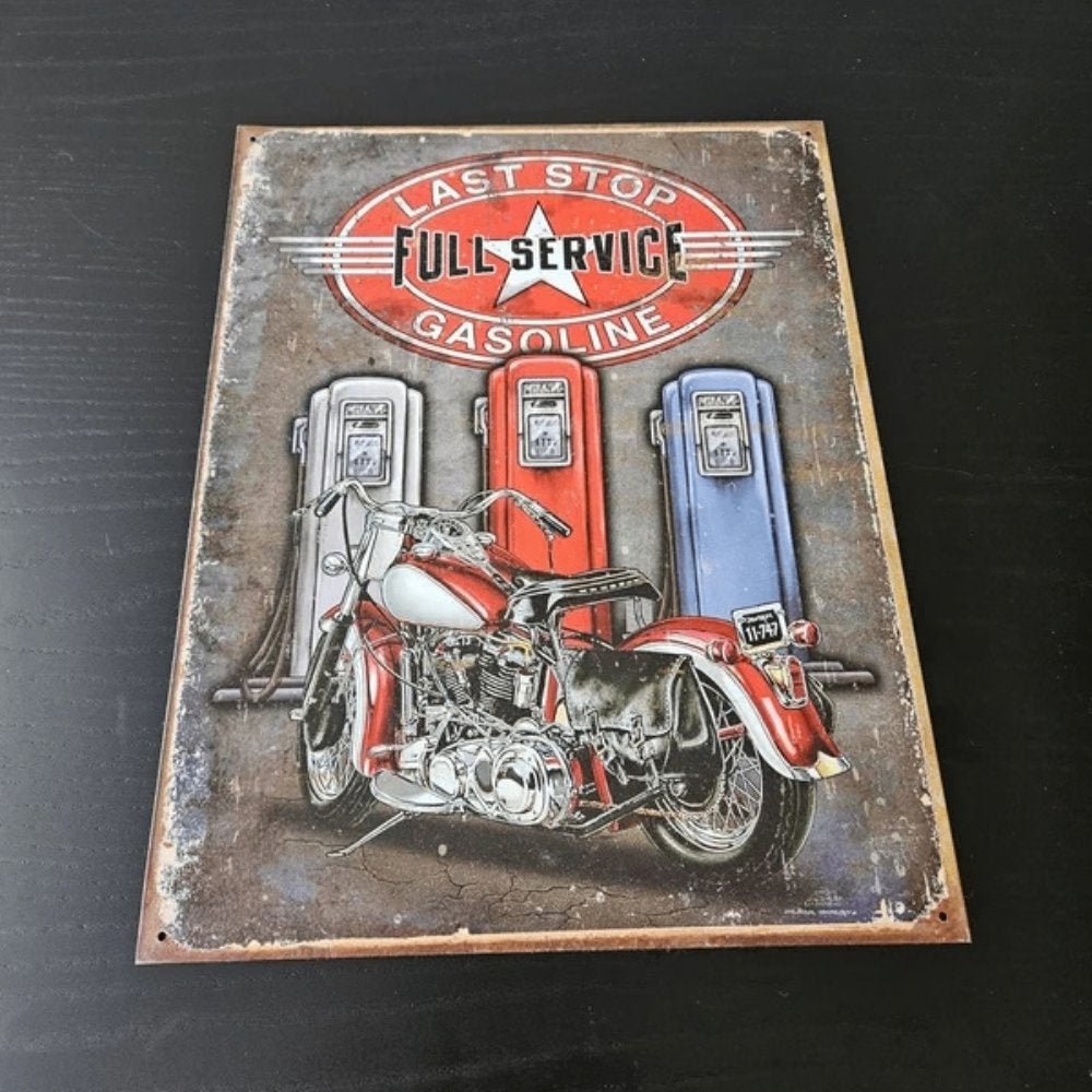 Metalen Motor Garage Wandbord 40x32 cm – Vintage Retro, Metaal, Industrieel, Meerkleurig, Nieuw