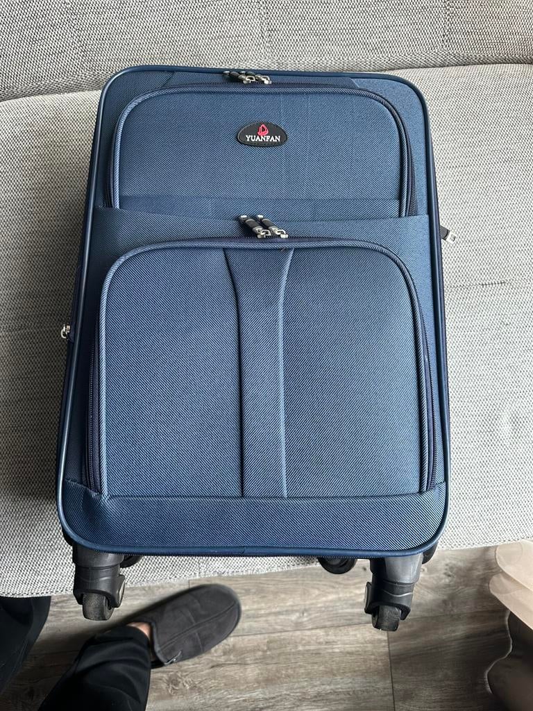 Yuanfan Handbagage Koffer - Blauw, 50 tot 60 cm, Hard kunststof, Ophalen of Verzenden, Zo goed als nieuw