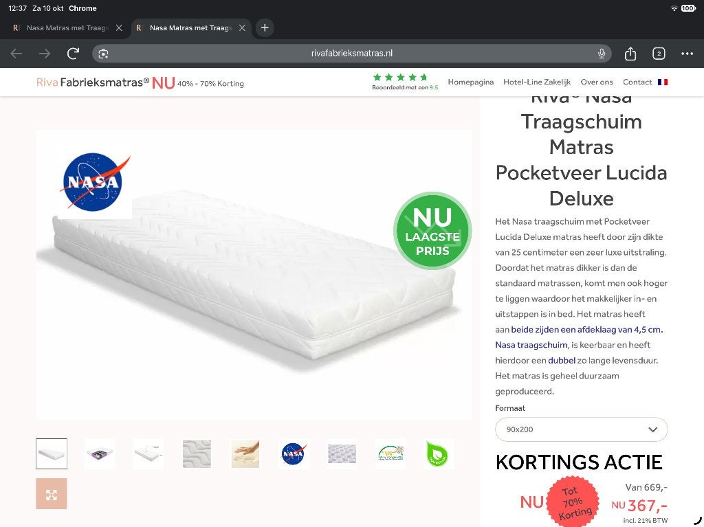 Z.g.a.n. matras 90x200, Ophalen, 90 cm, Eenpersoons, Zo goed als nieuw