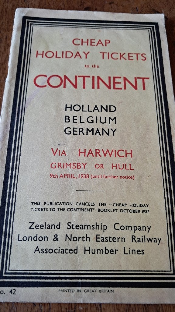 spoorwegen SMZ Vlissingen Hoek van Holland Harwich 1938, Verzamelen, Ophalen of Verzenden, Gebruikt, Trein, Overige typen