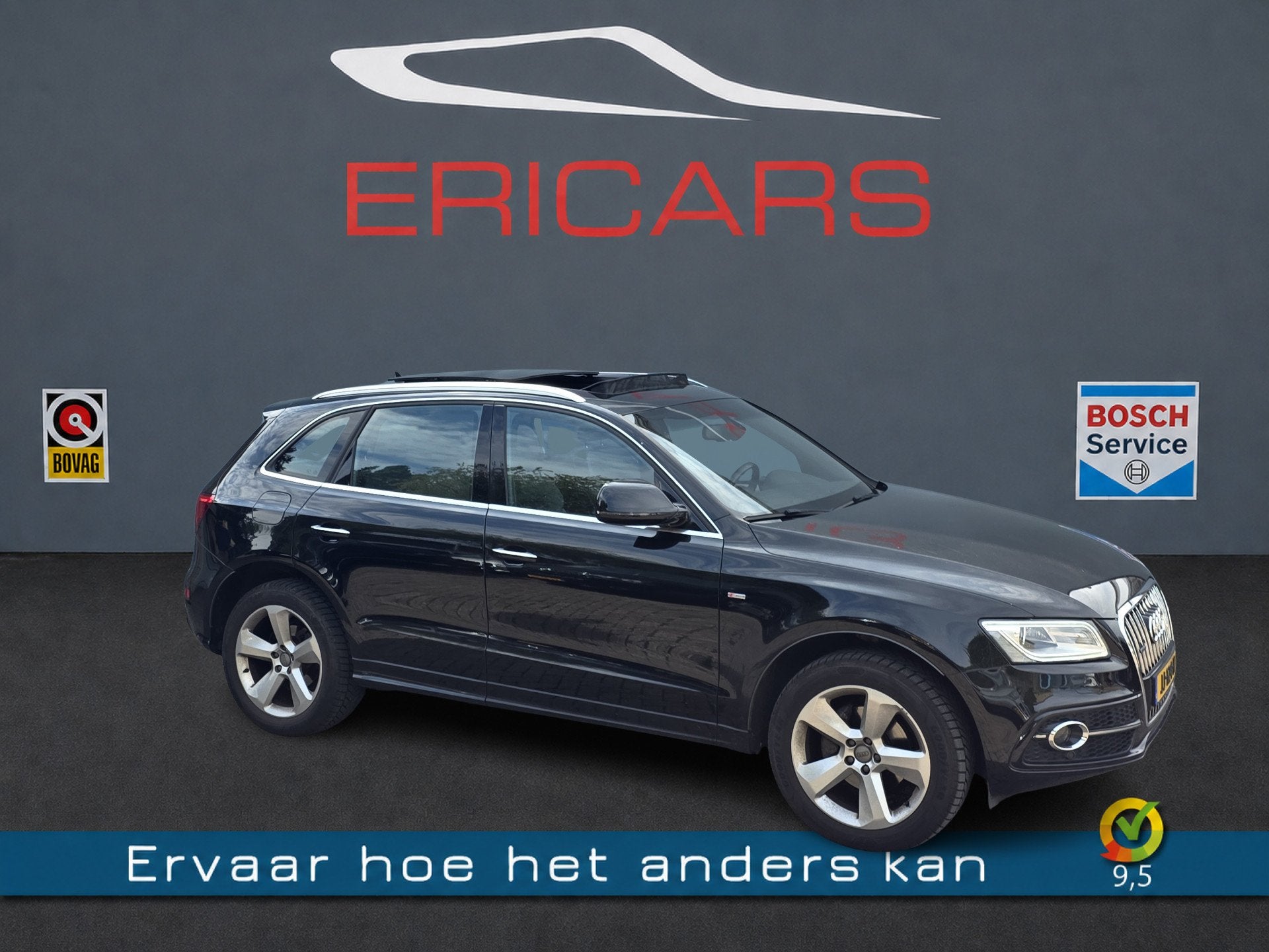 Audi Q5 2.0 TFSI S LINE QUATTRO S TRONIC NAVI TEL PANODAK, Gebruikt, 4 cilinders, Leder en Stof, Zwart