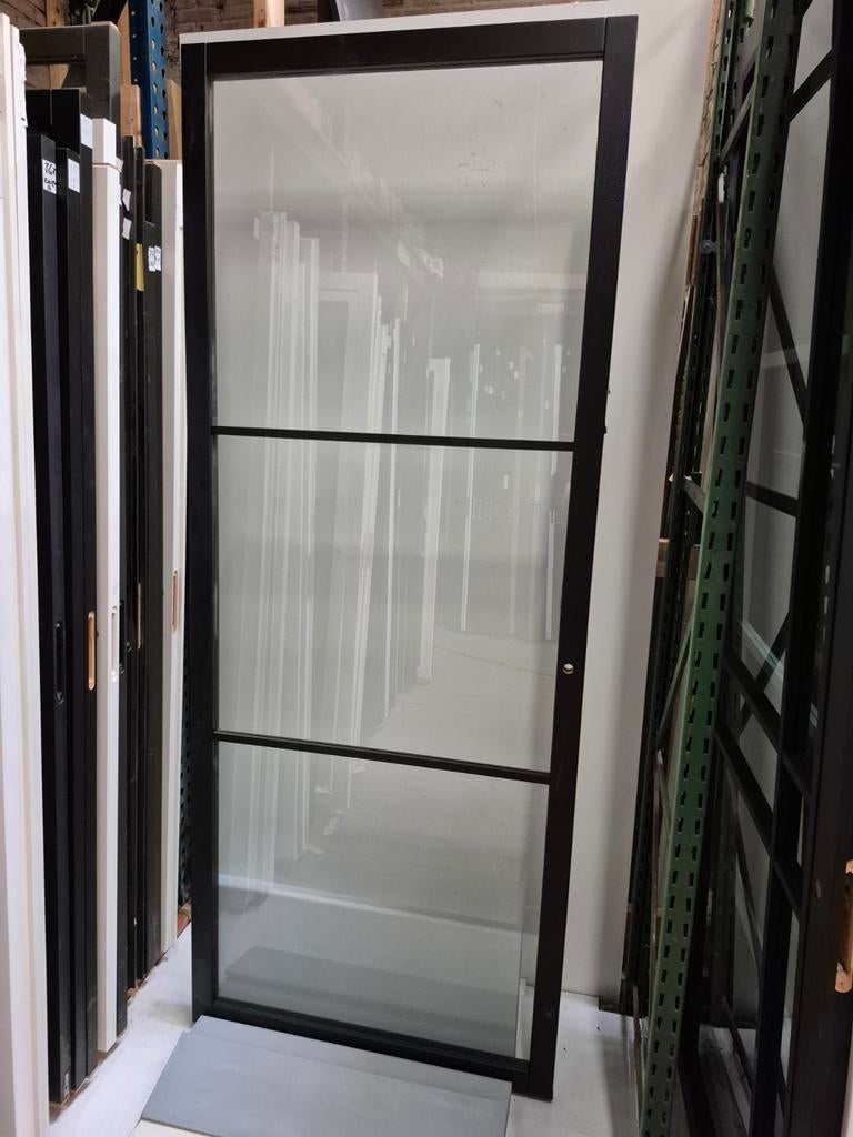 93x231,5cm binnendeur stomp R staallook zwart JHD8, Ophalen, 80 tot 100 cm, Binnendeur, Nieuw