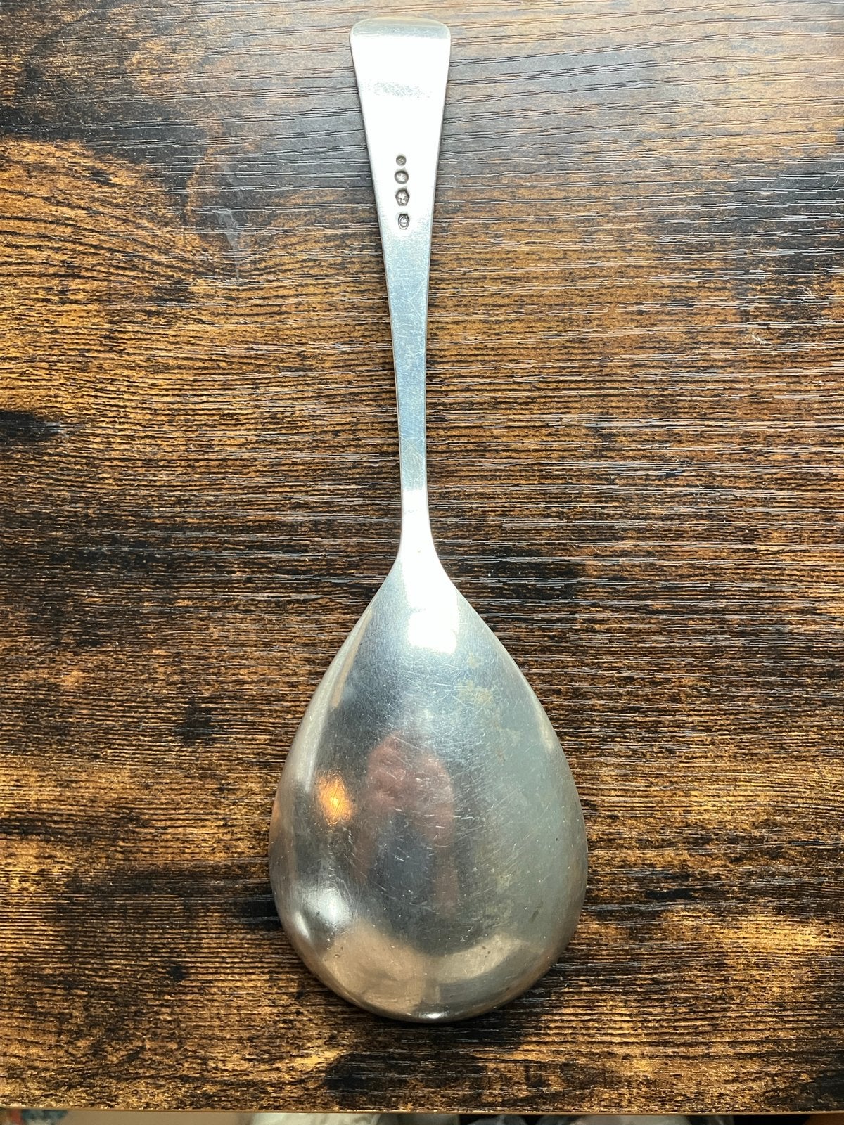 Zilveren rijstlepel, Parelrand - Gerritsen Van Kempen 1930, Antiek en Kunst, Ophalen of Verzenden