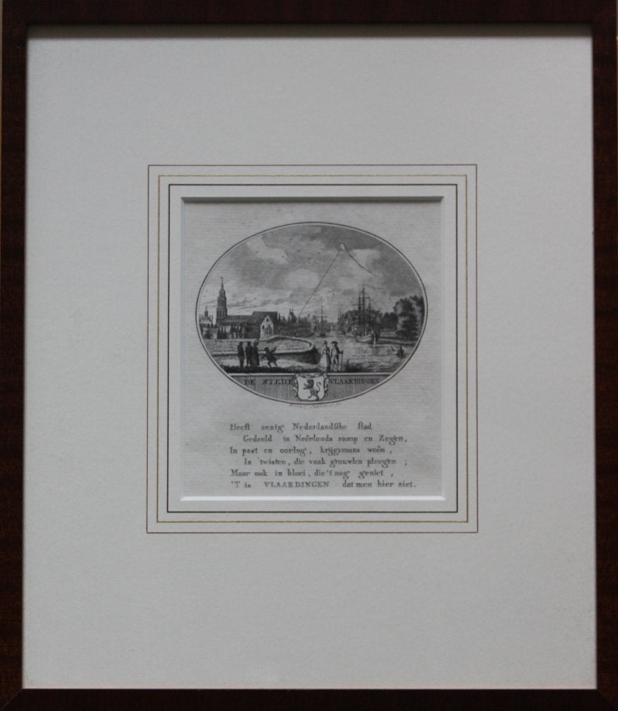 kopergravure De Stede Vlaardingen, Antiek en Kunst, Kunst | Etsen en Gravures, Ophalen, Stadsgezicht, Gravure, Gesigneerd