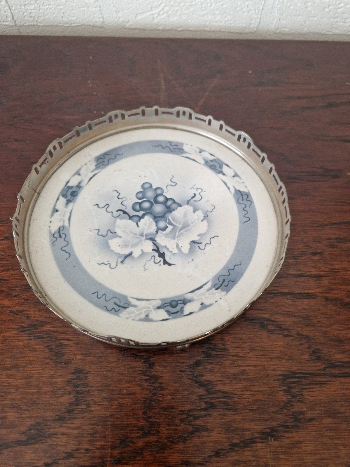 Klein rond antiek dienblad, Art Nouveau / Art Deco stijl, Ophalen