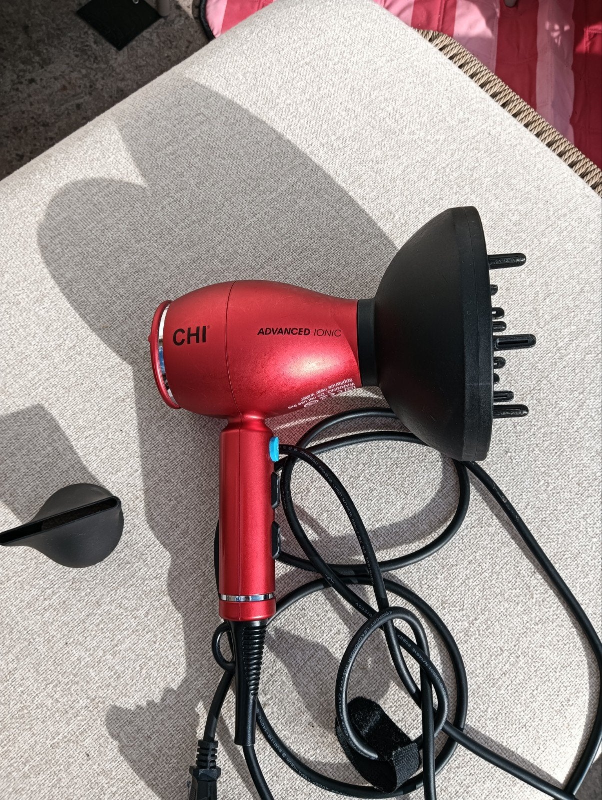 CHI Advanced Ionic Föhn met diffuser - Rood, Ophalen of Verzenden, Zo goed als nieuw, Haarverzorging