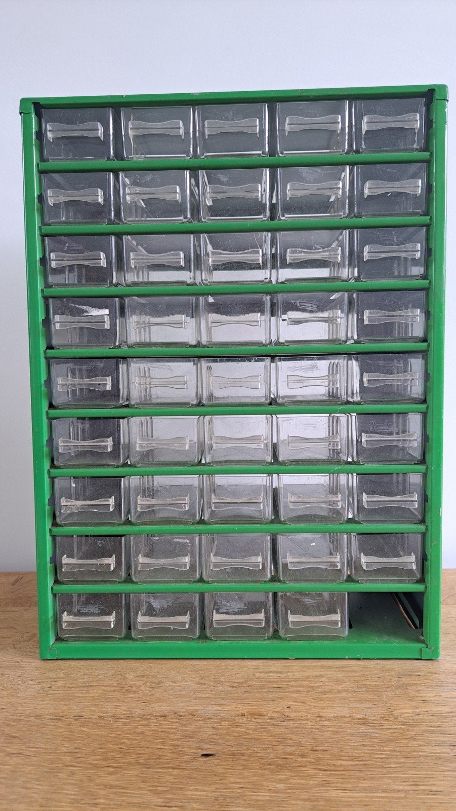 Opbergkastje staal met kunststof bakjes - 42x30,5x15 cm, Huis en Inrichting, Ophalen, Gebruikt