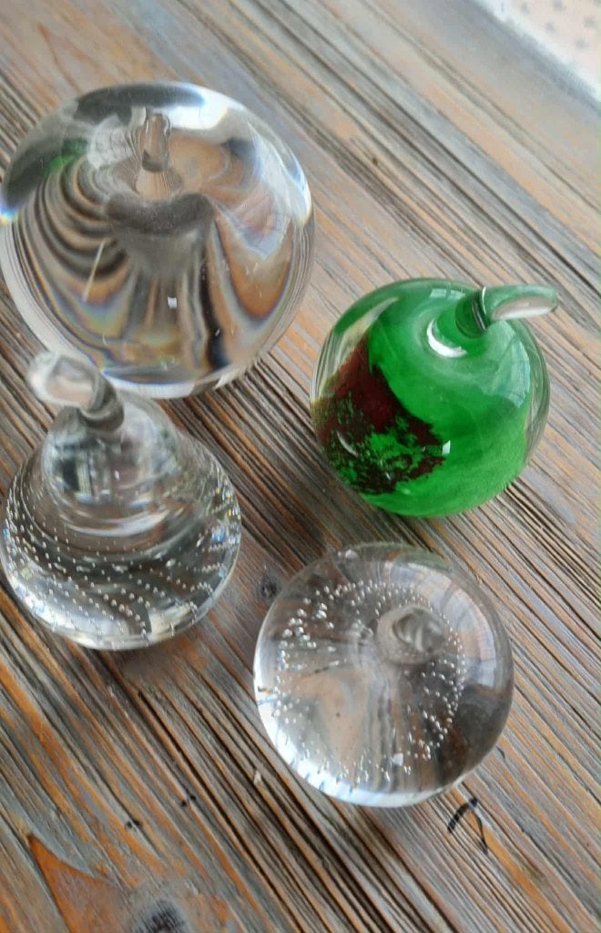 4 x Kristal Glazen bollen, Antiek en Kunst, Ophalen