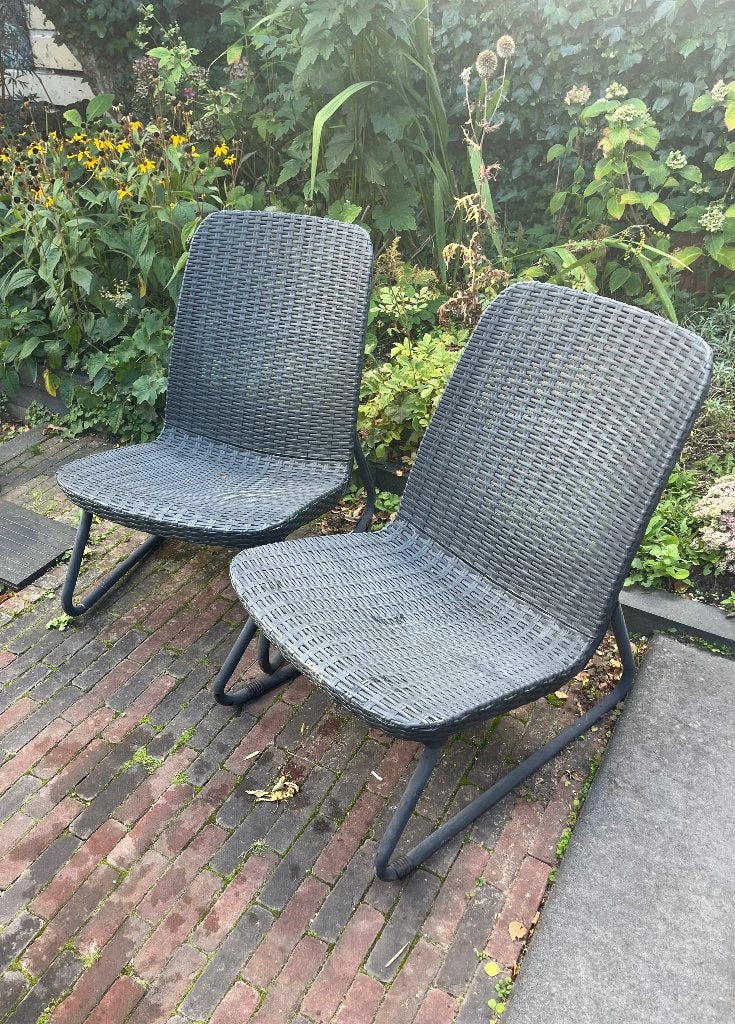 2 mooie tuin lounge stoelen, Ophalen, Gebruikt, Rotan