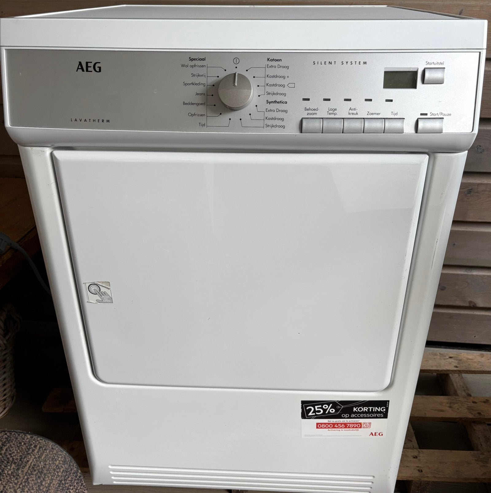 AEG Lavatherm silent Luchtafvoer wasdroger, Ophalen, 6 tot 8 kg, Luchtafvoer, Zo goed als nieuw