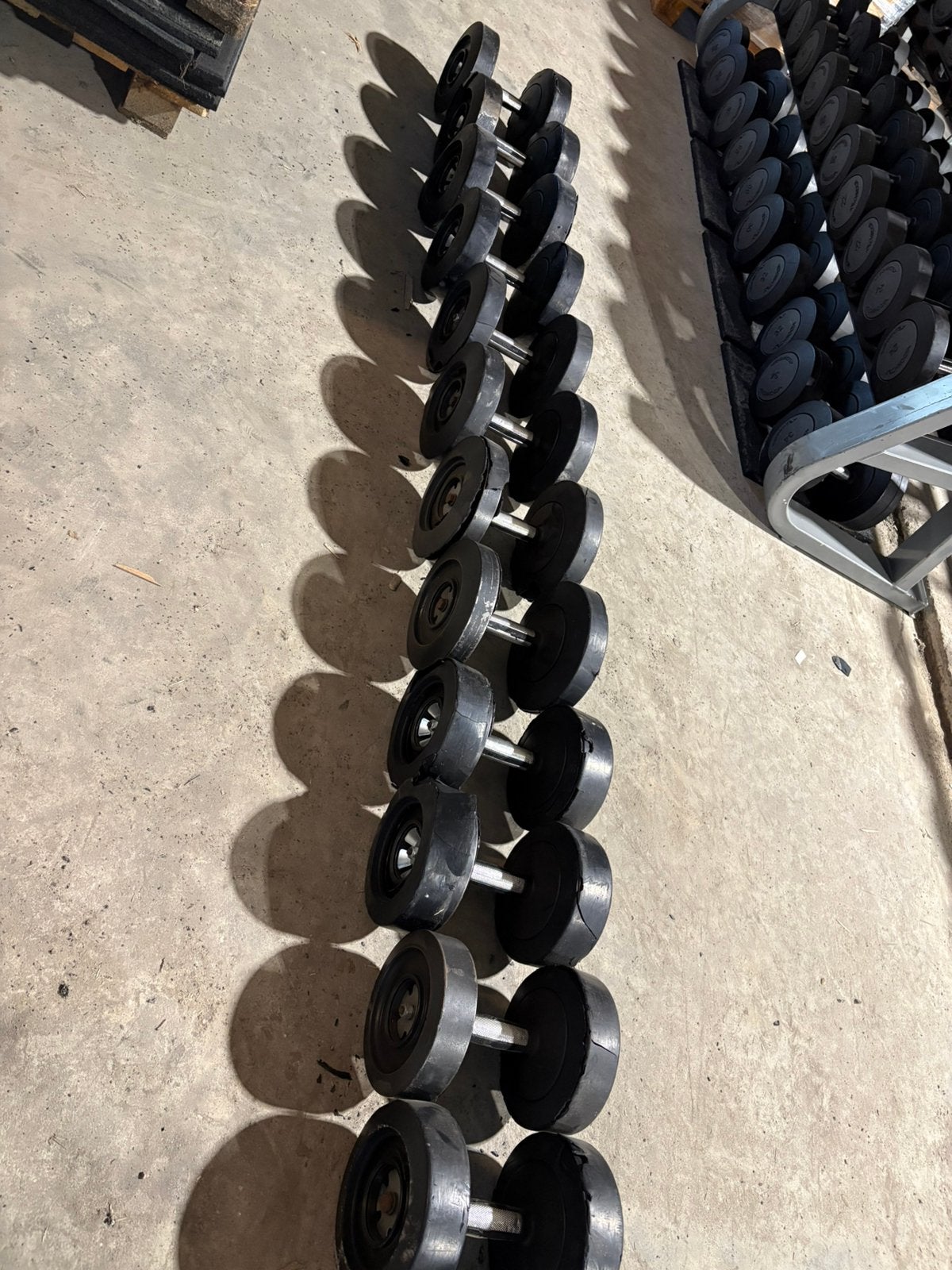 Beschadigde technogym dumbbells 20-32 kg gewichten, Ophalen, Dumbbell, Technogym, Beschadigd
