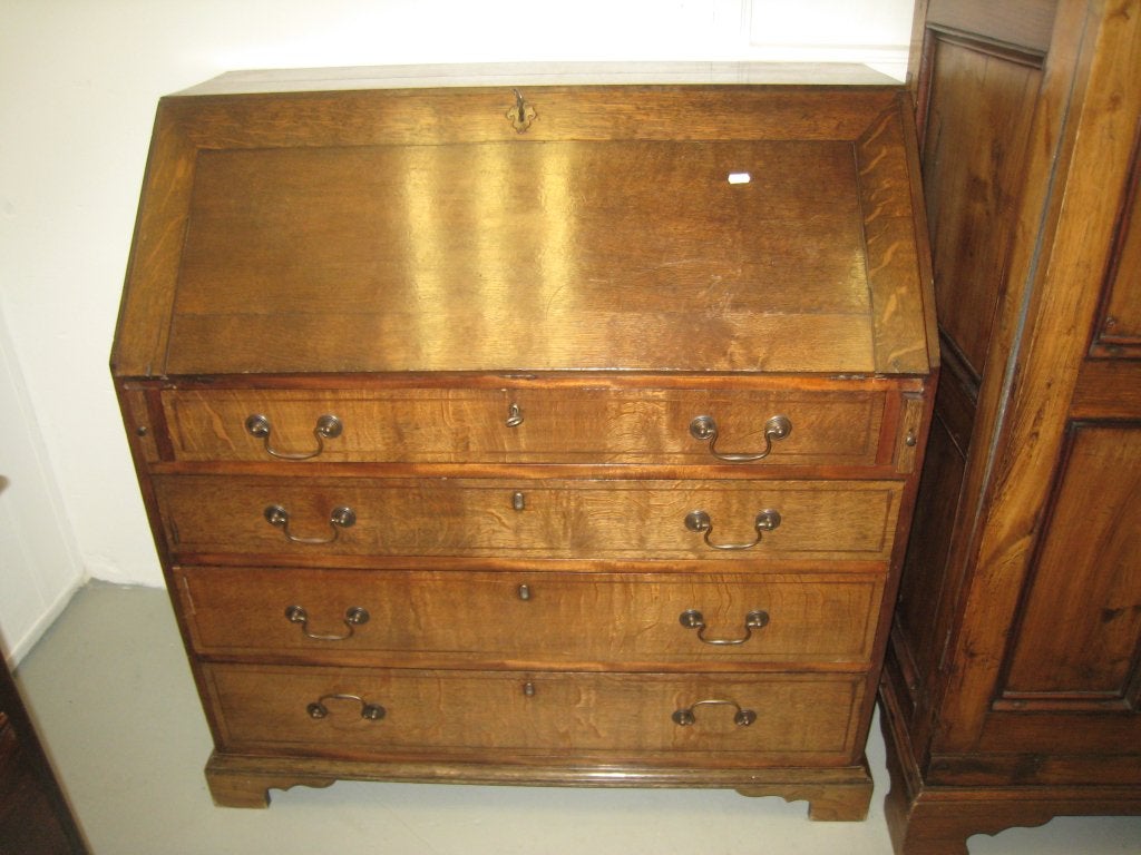 Antieke Engelse eiken secretaire, Antiek en Kunst