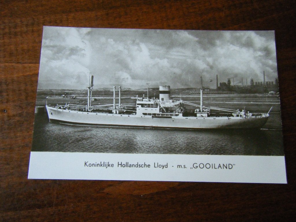 G5 - Schip - m.s. Gooiland - Mooi/Oud, Ophalen of Verzenden, Gebruikt, Kaart, Foto of Prent