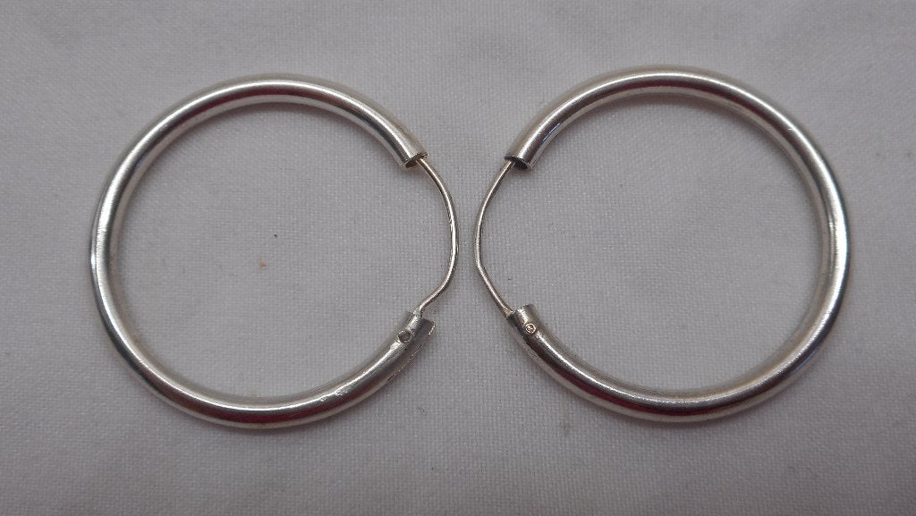 Zilveren vintage oorringen nr.127, Sieraden, Tassen en Uiterlijk, Oorbellen, Hangers, Verzenden, Zo goed als nieuw, Zilver