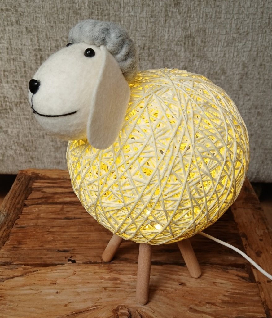 Ortho Nachtlampje schaap H 25 cm L 21 cm Werkt op: USB, Ophalen of Verzenden, Zo goed als nieuw, Natuurlijk materiaal