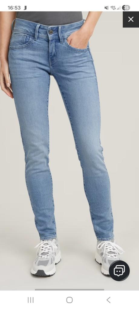 G-Star Raw Lynn Mid Skinny Jeans W32 L30, Kleding | Dames, Spijkerbroeken en Jeans, Gedragen, W33 - W36 (confectie 42/44), Blauw