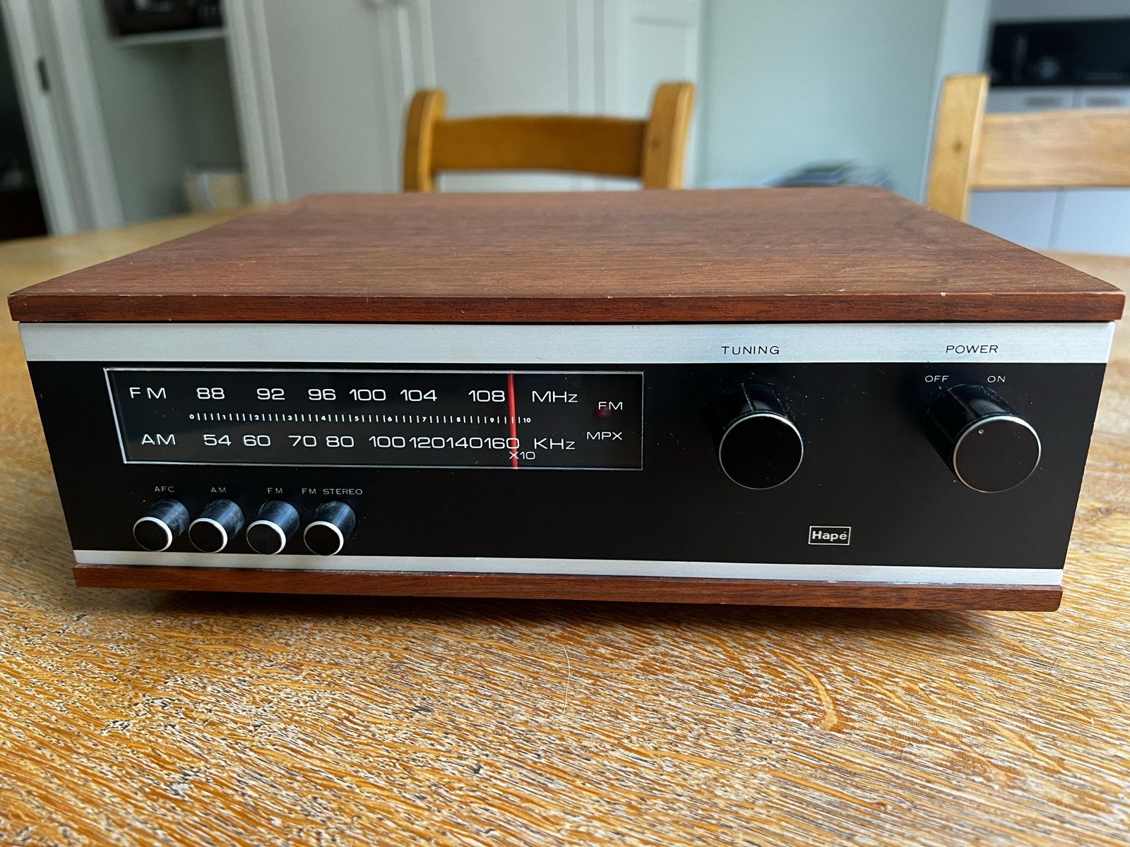 Vintage Hapé Radio Tuner - Houten Behuizing, Ophalen of Verzenden