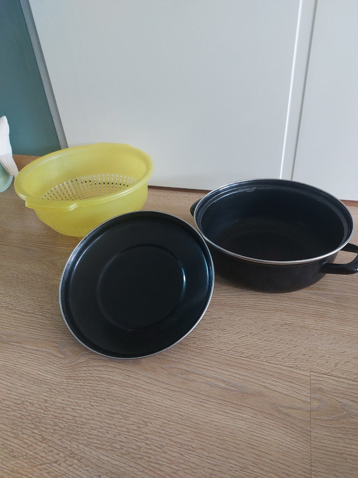 Juspan en vergiet, Ophalen, Overige materialen, Gebruikt, Met deksel