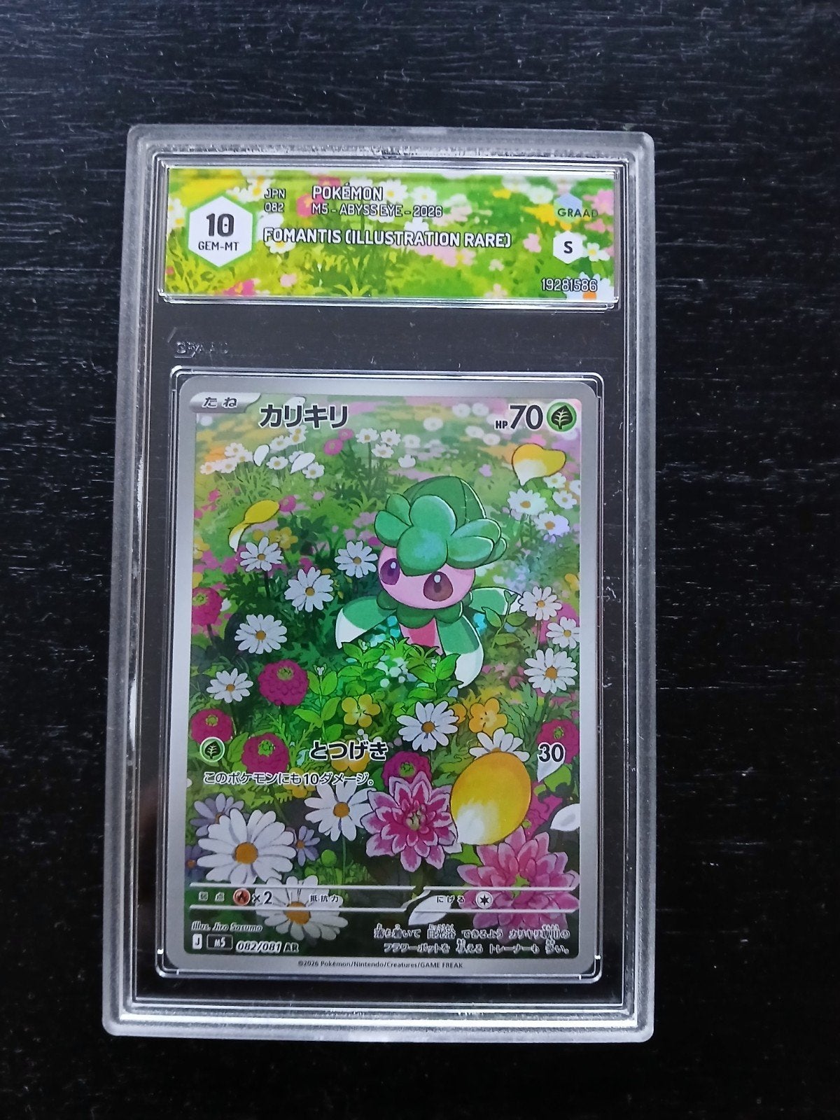 Fomantis (Illustration Rare) Graad 10 - Pokémon Kaart, Ophalen of Verzenden, Nieuw, Losse kaart