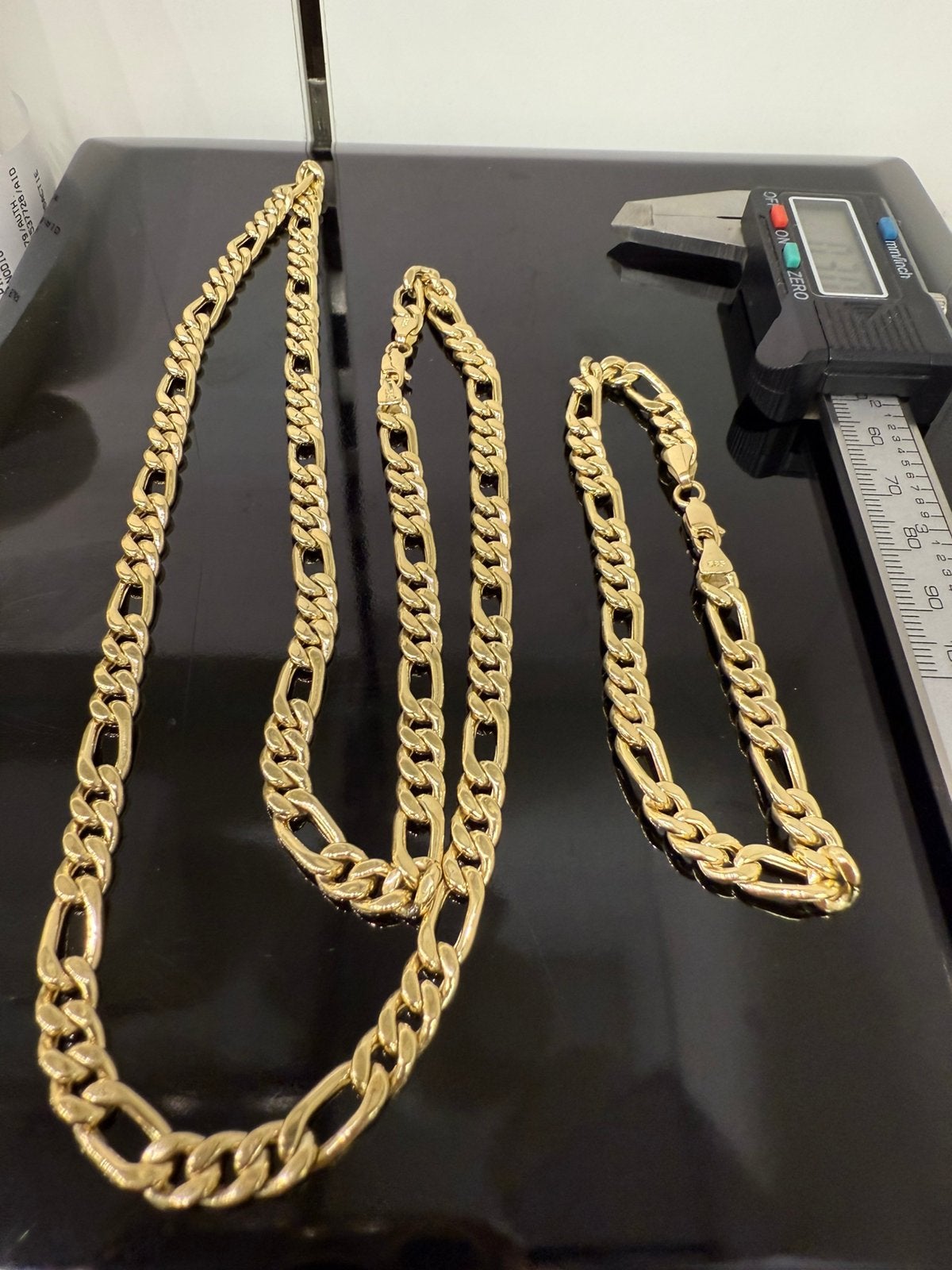 14k gouden figaro ketting en armband, Ophalen of Verzenden, Nieuw, Goud, Goud