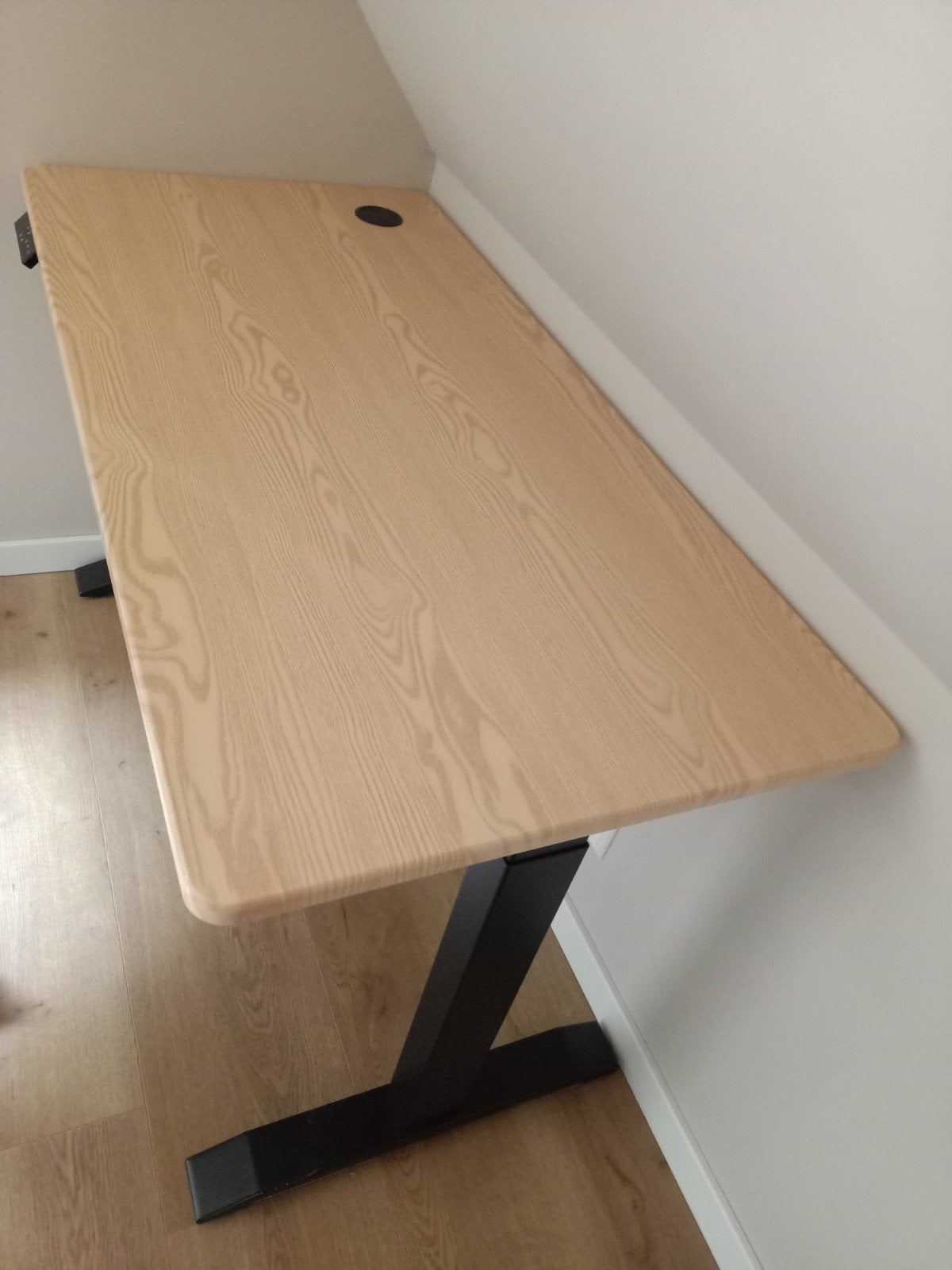 Zit-sta bureau 118x60 compact pro Zwart / Naturel eiken, Ophalen, Zo goed als nieuw