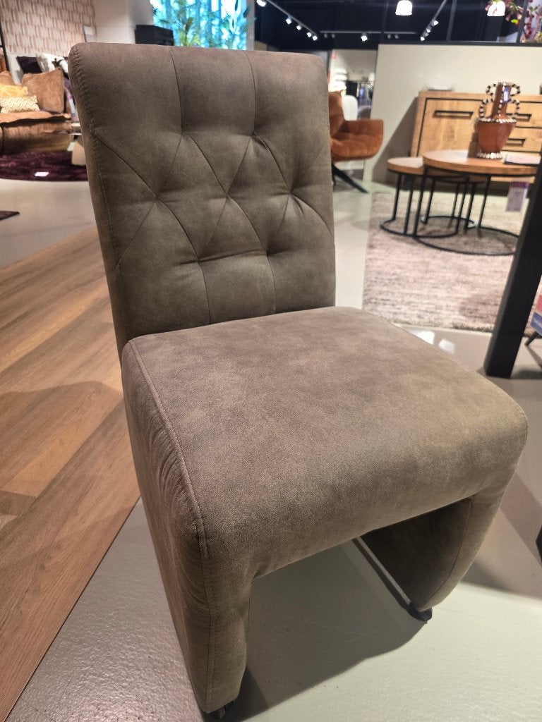 Elegante taupe eetkamerstoel - 49x70x92 cm, Huis en Inrichting, Ophalen, Zo goed als nieuw
