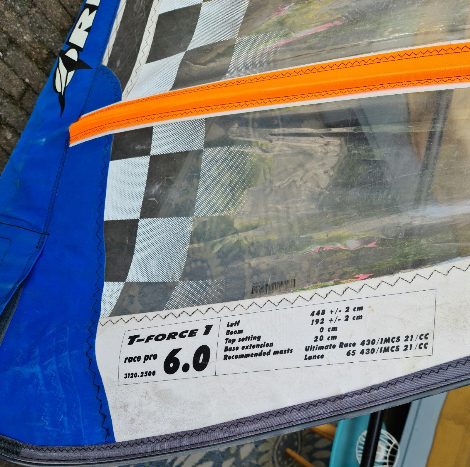 Arrows T-Force 1 Race Pro 6.0 Windsurfzeil, Ophalen, Gebruikt, 5 tot 6.5 m², Arrows