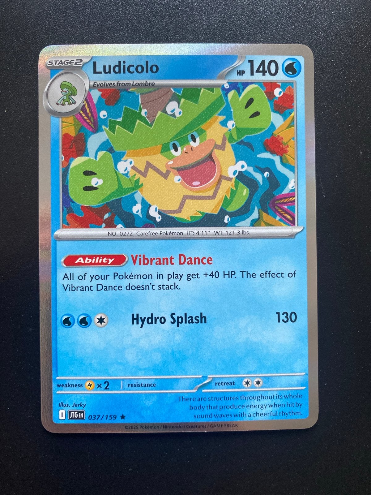 Ludicolo 037/159 Rare Holo Journey Together, Ophalen of Verzenden, Zo goed als nieuw, Losse kaart, Foil