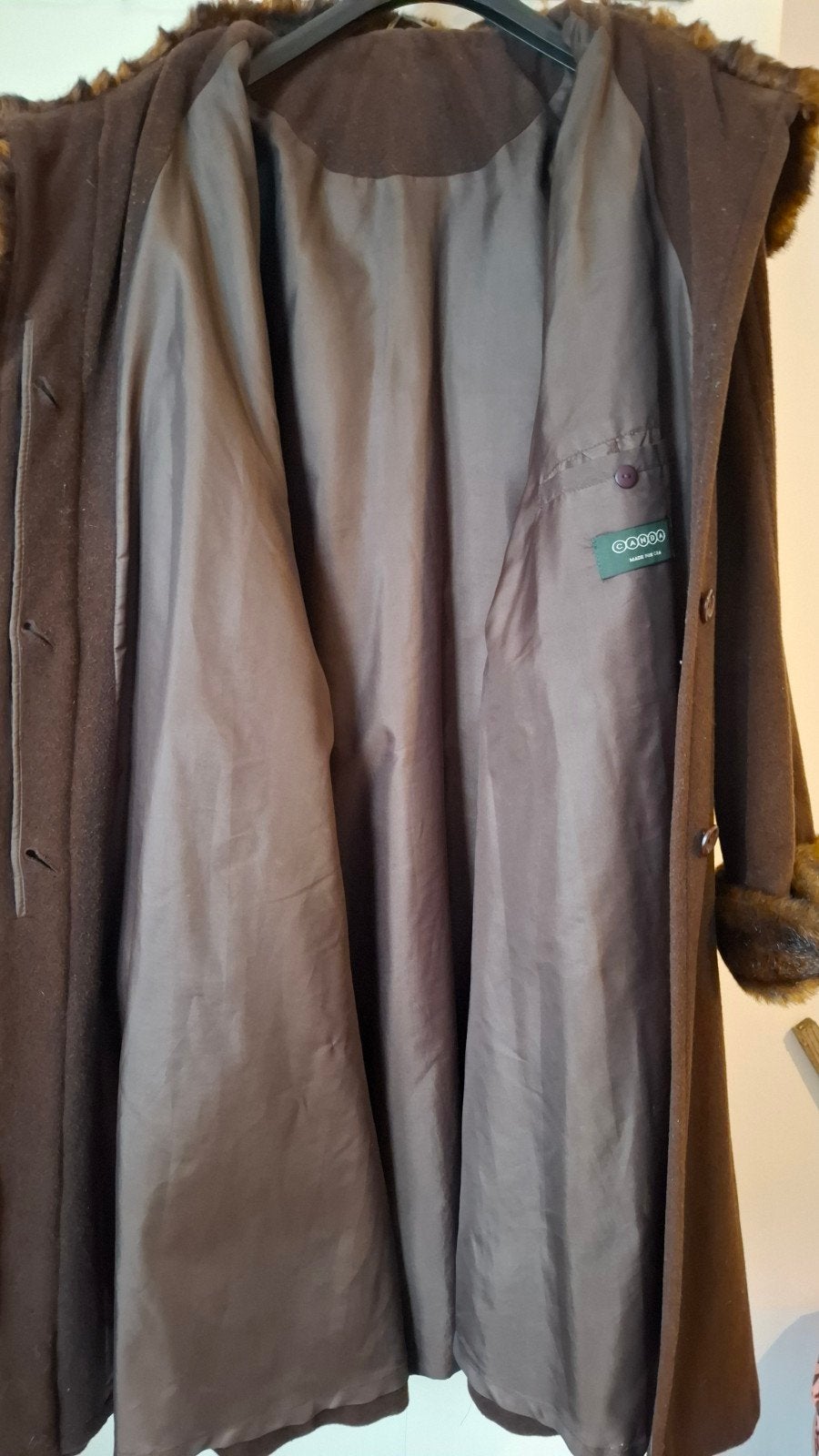 Winter bontjas Maat 38/40 (M), Kleding | Dames, Ophalen, Zo goed als nieuw, Maat 38/40 (M), Bruin