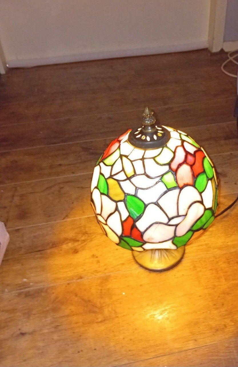 Tiffany-stijl tafellamp ruim 40jaar oud, Ophalen, Glas, Overige typen, Overige merken