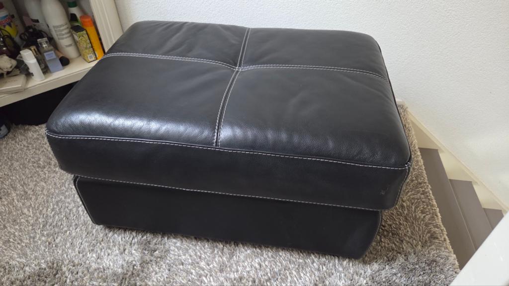Hocker echt leder, Ophalen of Verzenden, Zo goed als nieuw, Vierkant, 75 tot 100 cm
