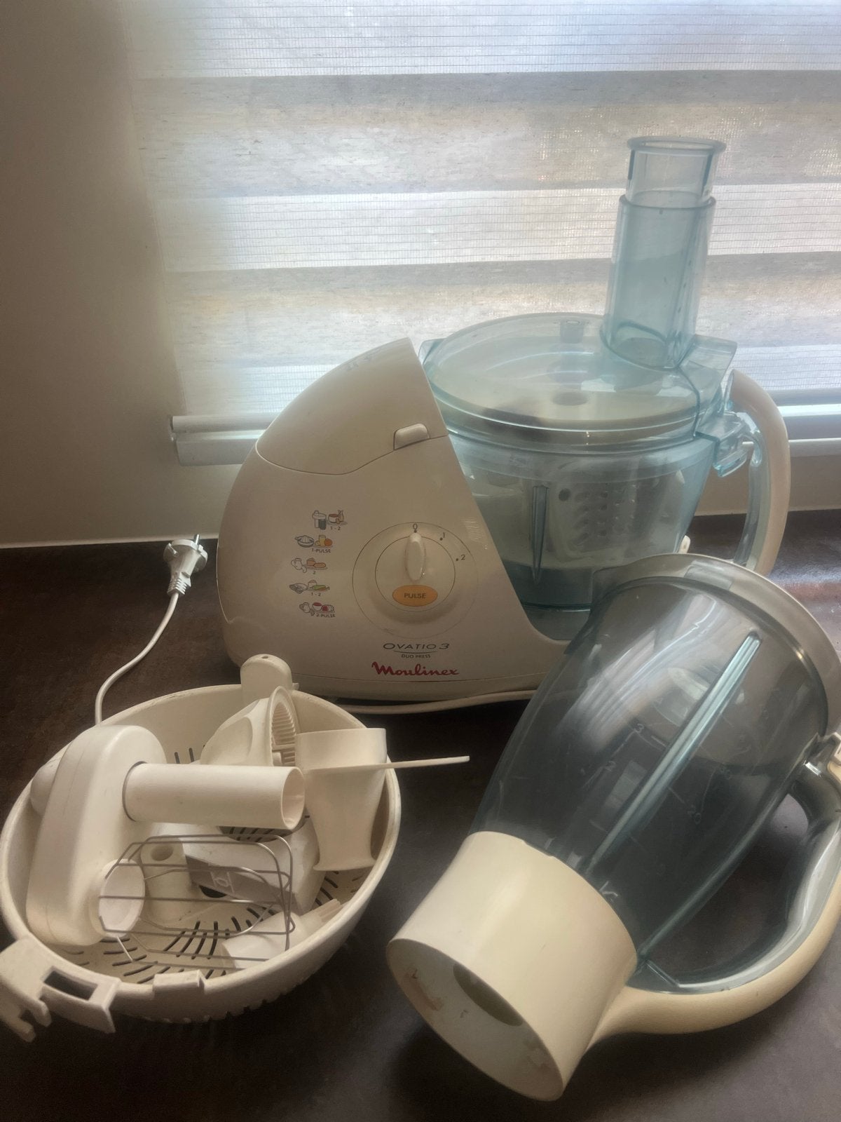 Moulinex Ovatio 3 Foodprocessor met Blender en Accessoires, Witgoed en Apparatuur, 2 tot 3 liter, Ophalen of Verzenden, Gebruikt