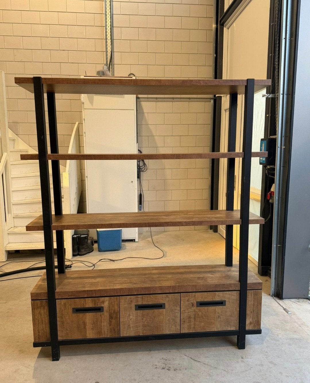 Haco Borneo Boekenkast met Lades - Industrieel Design, Gebruikt, 150 tot 200 cm, Met lade(s), 25 tot 50 cm