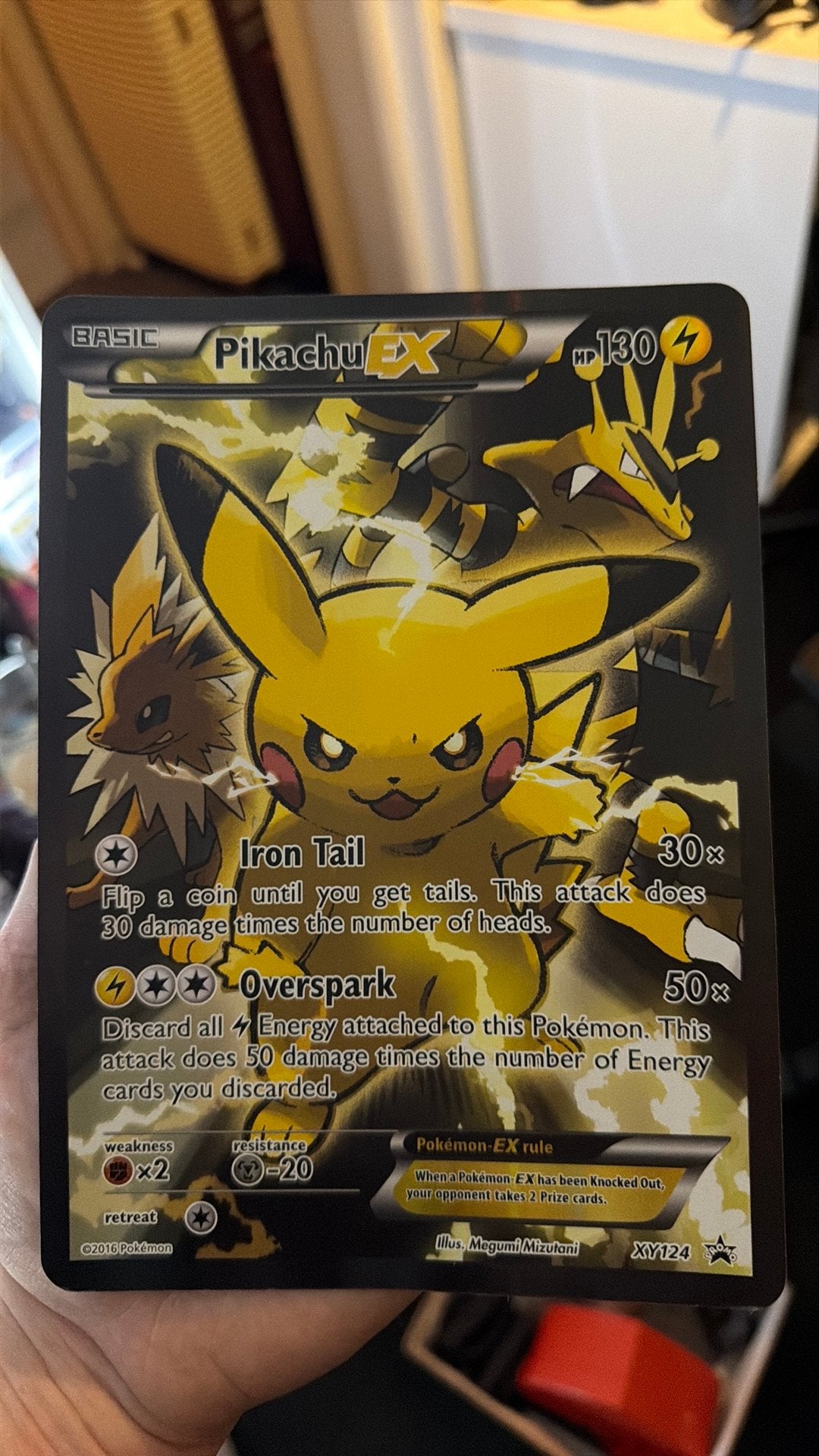 Pikachu EX Jumbo card, Ophalen of Verzenden, Zo goed als nieuw