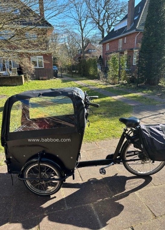 Babboe electric bakfiets, Overige merken, Minder dan 30 km per accu, Gebruikt, Ophalen of Verzenden