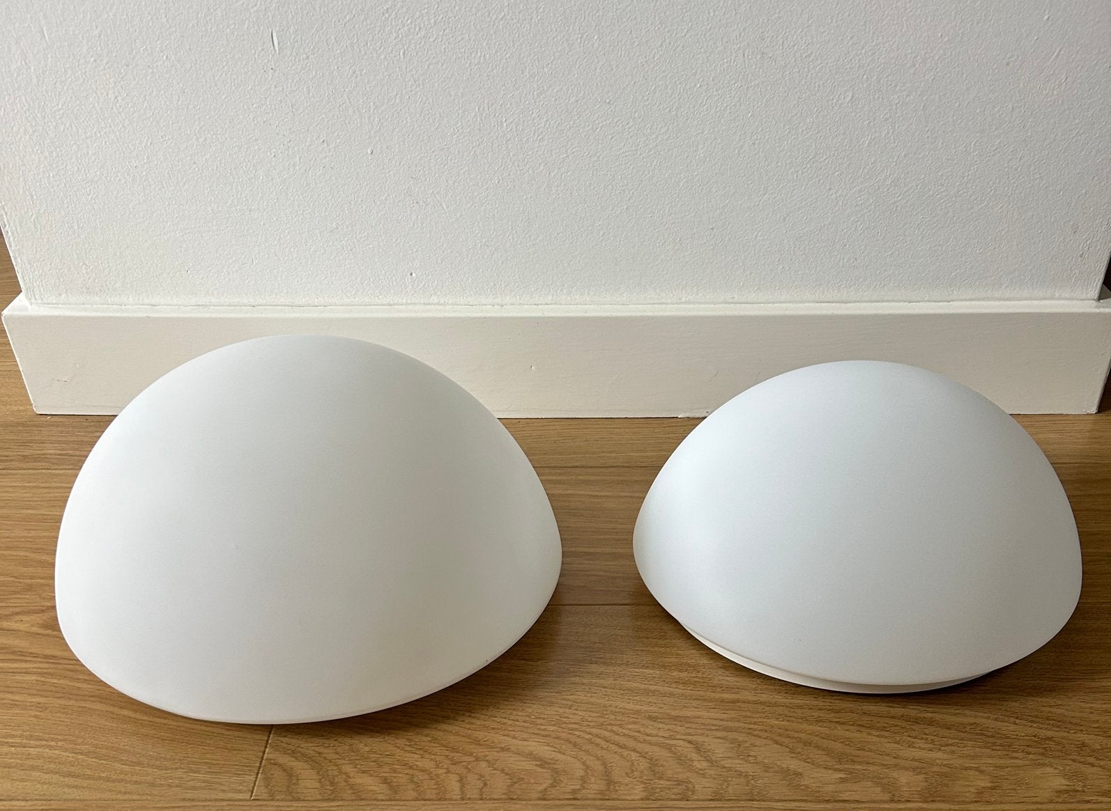 2 X Glashütte Limburg wit opaalglazen plafondlamp | Ø35/30cm, Modern, Wit, E27 (groot), Ophalen of Verzenden