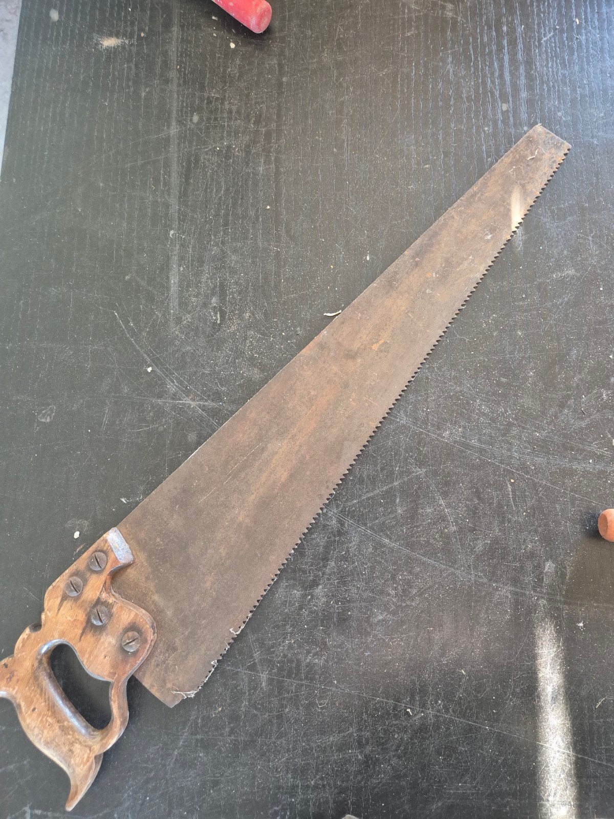 Oude handzaag met houten handvat, Ophalen of Verzenden, Gebruikt, Zaag, Overige merken