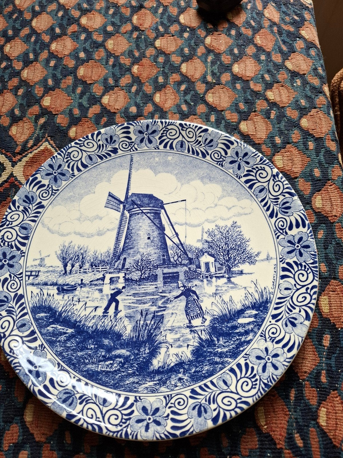 Delfts blauw wandbord, Ophalen