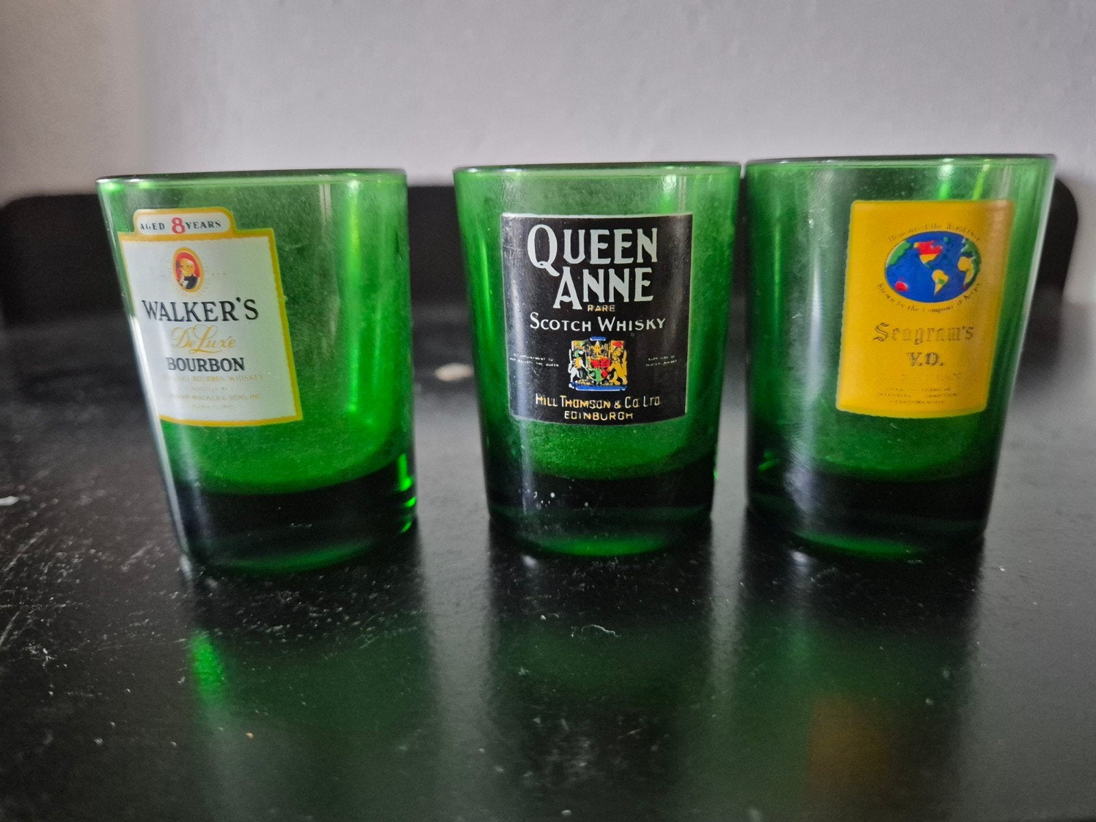 whisky groene shotje glaasjes, Ophalen of Verzenden, Zo goed als nieuw, Borrel- of Shotglas