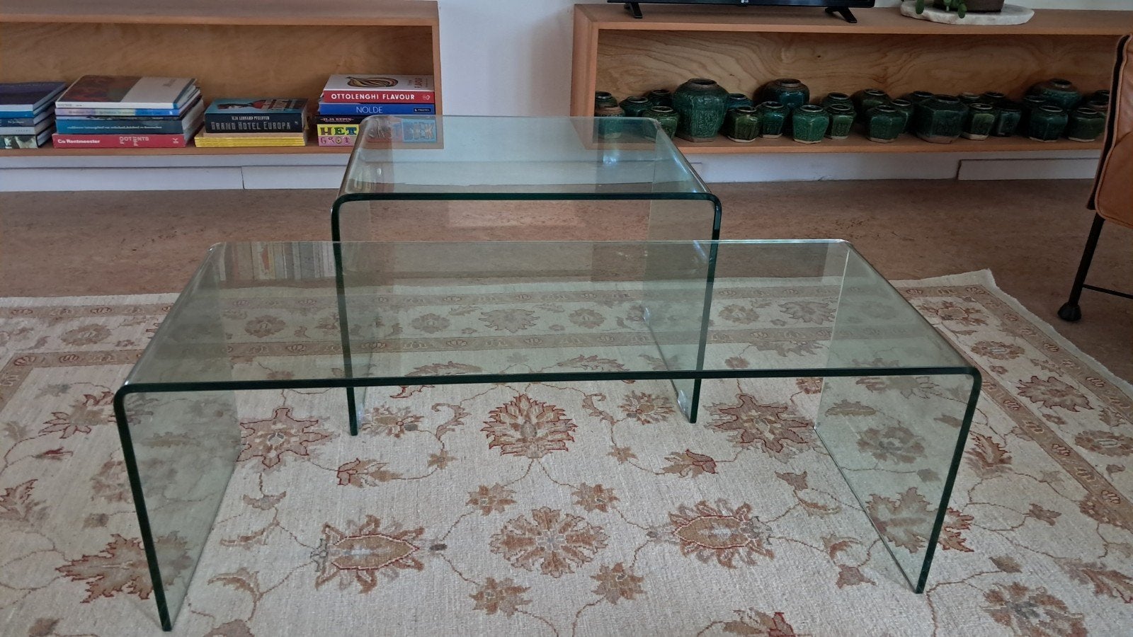 Glazen salontafels, Huis en Inrichting, Ophalen, Gebruikt, 100 tot 150 cm, 50 tot 100 cm