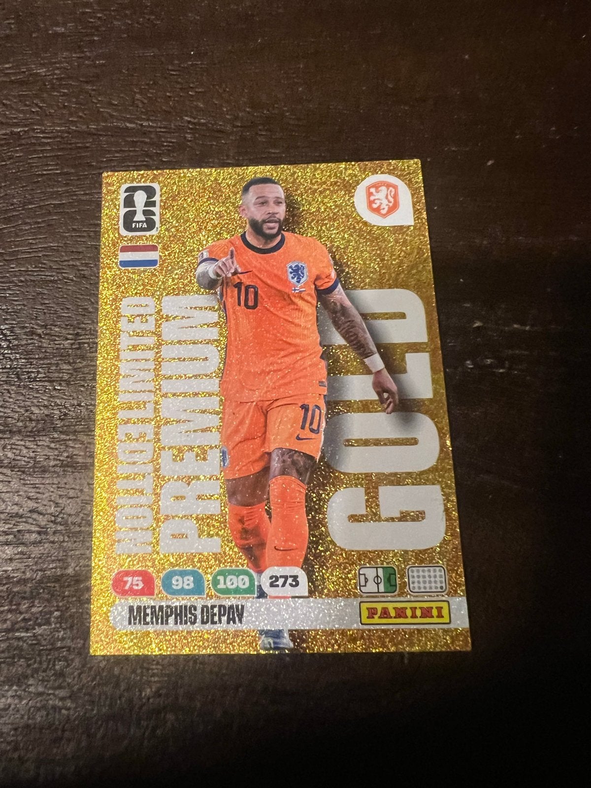 Memphis Depay Panini Adrenalyn XL FIFA 365 Gold kaart, Verzamelen, Ophalen of Verzenden, Zo goed als nieuw, Overige binnenlandse clubs