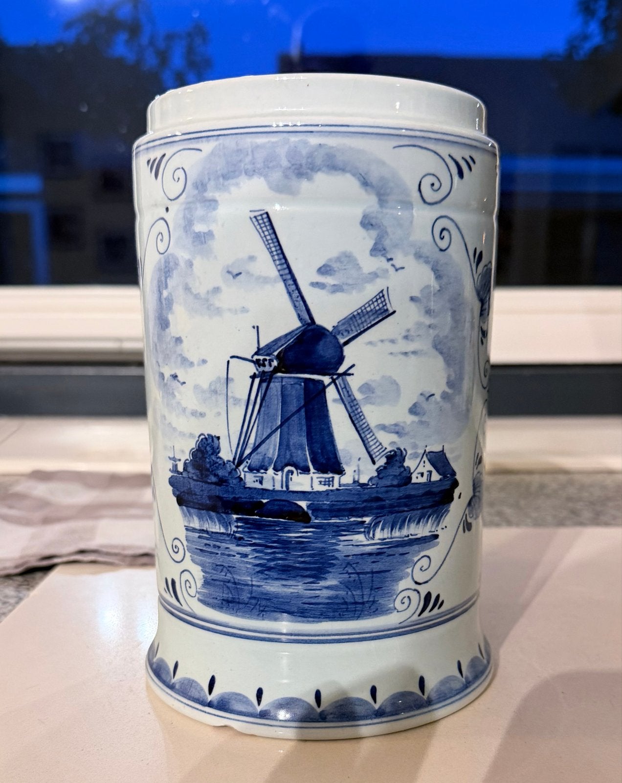 Handgeschilderde Delfts Blauw Vaas - Schoonhoven Holland, Ophalen of Verzenden