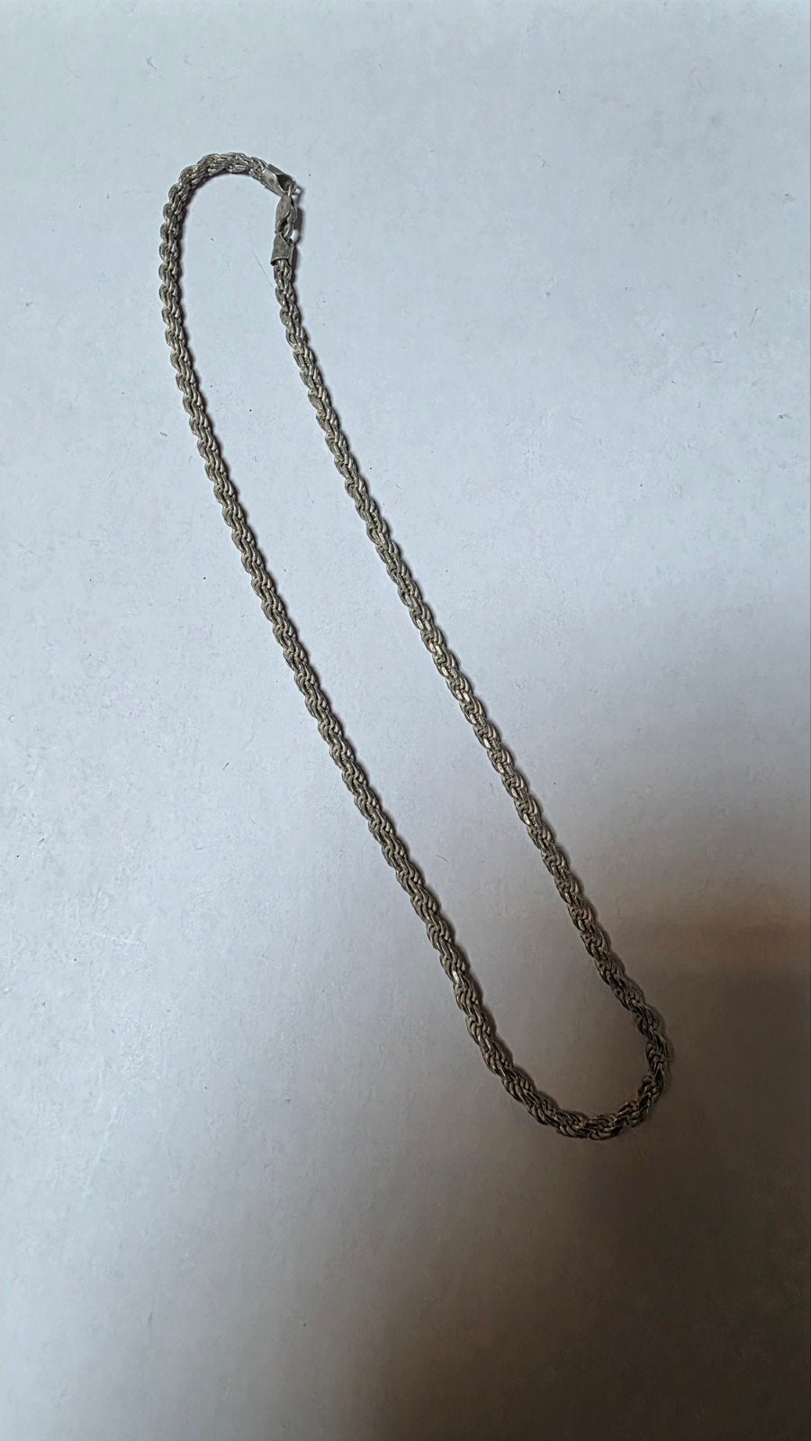 925 Zilveren ketting - Touwketting, Ophalen of Verzenden, Gebruikt, Zilver, Zilver